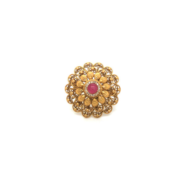 22KT Antique Classic Gold Ring For Women|Pachchigar Jeweller