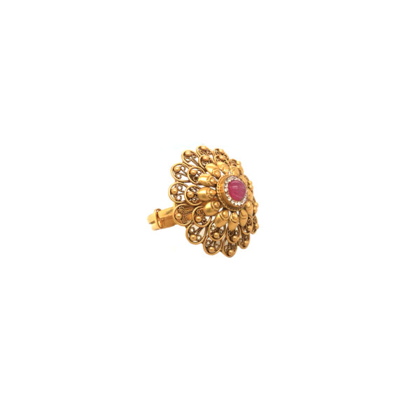 22KT Antique Classic Gold Ring For Women|Pachchigar Jeweller
