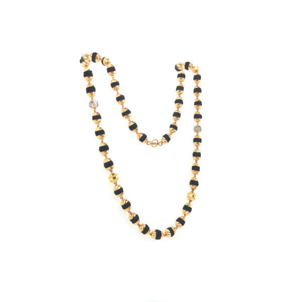22K Gold Rudraksh Mala With Rhodium Ball|Pachchigar Jeweller