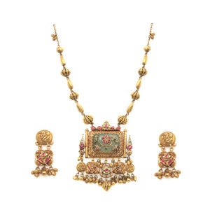 Traditional Intricate Antique Gold PendantSet|Pachchigar Jeweller