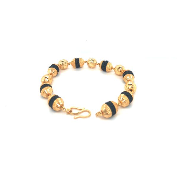 22K Gold Black Rudraksha Beads Bracelet|Pachchigar Jewellers