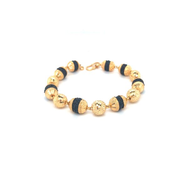22K Gold Black Rudraksha Beads Bracelet|Pachchigar Jewellers