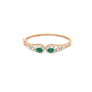 18KT Elegant Diamond Emerald Bracelet |Pachchigar Jewellers