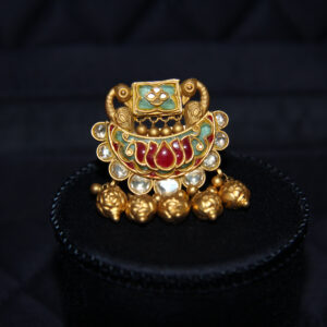22KT Gold Royal Kundan Traditional Ring|Pachchigar Jewellers 22KT Gold Royal Kundan Traditional Ring|Pachchigar Jewellers