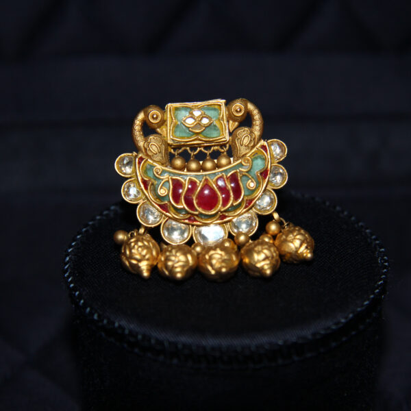 22KT Gold Royal Kundan Traditional Ring|Pachchigar Jewellers