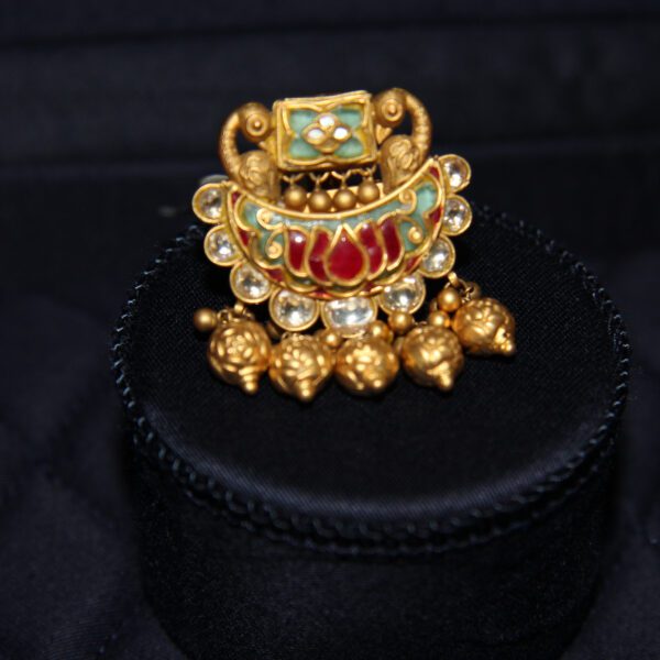 22KT Gold Royal Kundan Traditional Ring|Pachchigar Jewellers