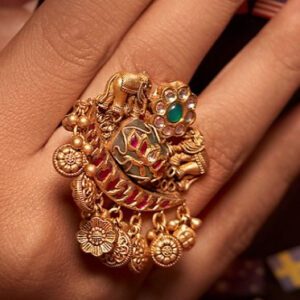 Royal 22KT Gold Heritage Statement Ring|Pachchigar Jewellers