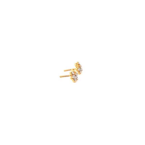22KT Yellow Gold Fancy Light Weight Stud|Pachchigar Jeweller