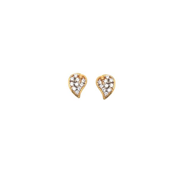 22KT Yellow Gold Dew Drop Shaped Fancy Studs