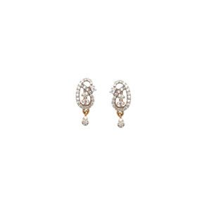 22KT Yellow Gold Eaarings with American Diamond