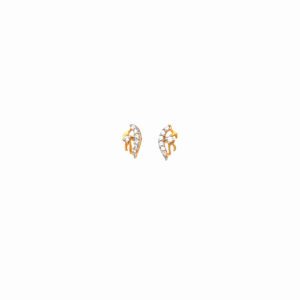 22KT Yellow Gold Elegant Diamond Stud Earring