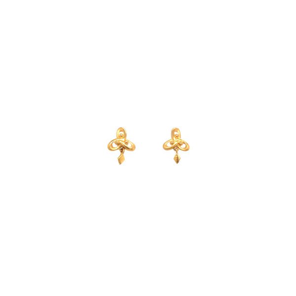 22KT Yellow Gold Floral Twist Earrings |Pachchigar Jewellers