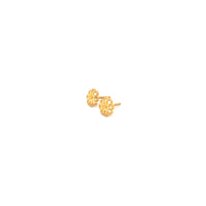 22KT Yellow Gold Floral Studs for Daily Wear