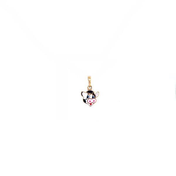 Playful Cow Face 18KT Gold Kids Pendant |Pachchigar jewelers