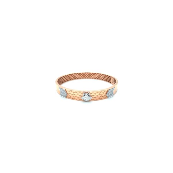 Men’s 18KT Rose Gold Honeycomb-Textured  Bracelet