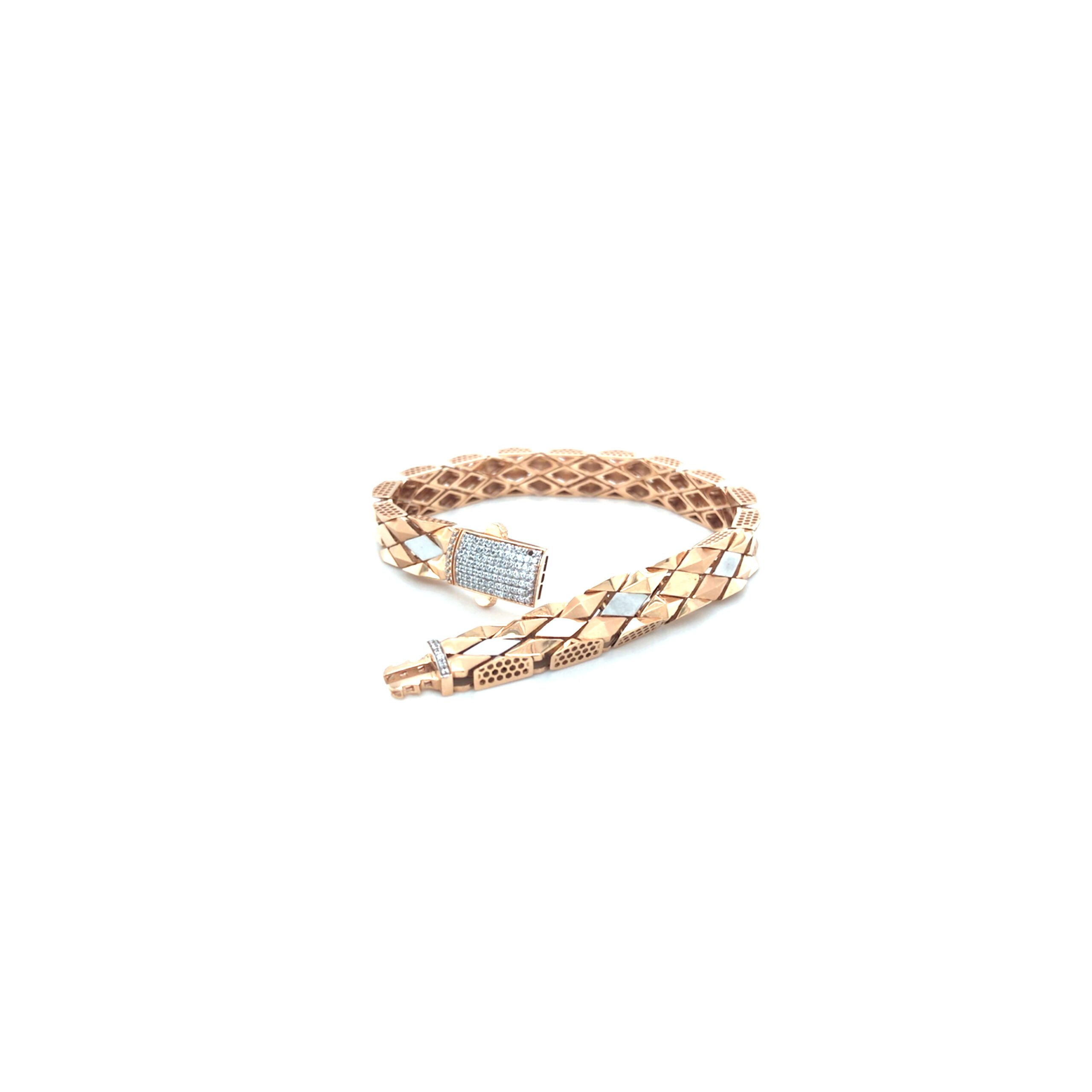 Men’s Rose Gold DiamondLink Bracelet |Pachchigar Jewellers