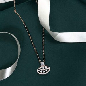 Designer Diamond Mangalsutra Pendant Set - Lightweight And Elegant