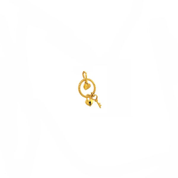 22KT Gold Heart Lock key Kids Pendant |Pachchigar Jewelers