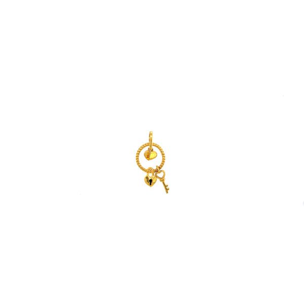 22KT Gold Heart Lock key Kids Pendant |Pachchigar Jewelers