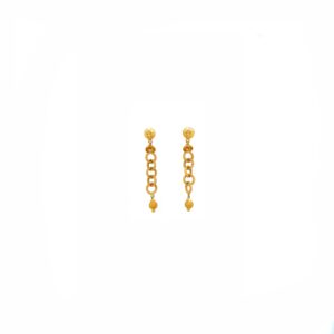 Textured Loop Drop 22KT Gold Earrings | Pachchigar Jewellers