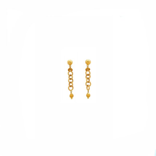 Textured Loop Drop 22KT Gold Earrings | Pachchigar Jewellers