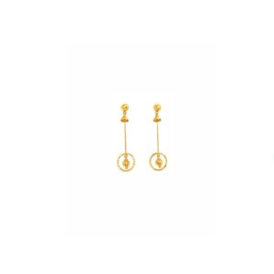 Golden Swing Hoop 22KT Gold Earrings | Pachchigar Jewellers Golden Swing Hoop 22KT Gold Earrings | Pachchigar Jewellers