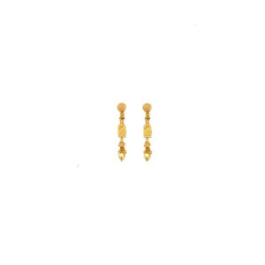 Lightweight 22KT Gold Dangle Earrings|Pachchigar Jewellers