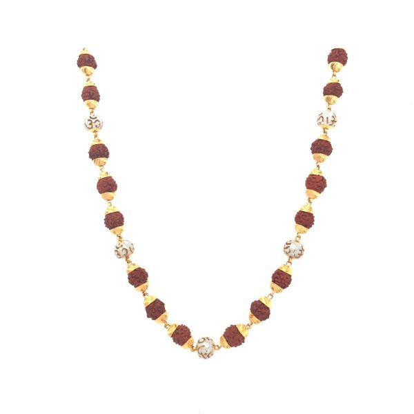 Premium 5 Mukhi Rudraksha Mala with 22Kt Gold