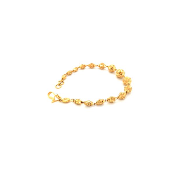 Regal 22KT Gold Men's Bracelet – Traditional Beaded Design