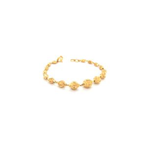 Regal 22KT Gold Men's Bracelet – Traditional Beaded Design