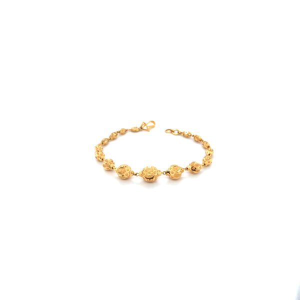 Regal 22KT Gold Men's Bracelet – Traditional Beaded Design