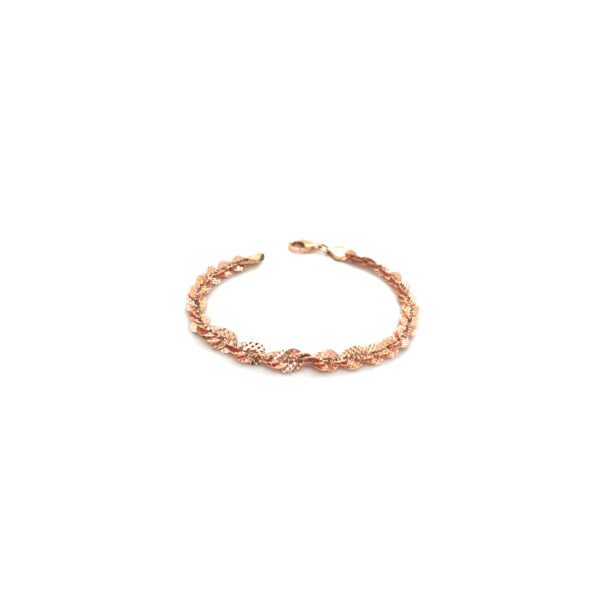 18KT Rose Gold Textured Leaf Bracelet|Pachchigar Jewellers