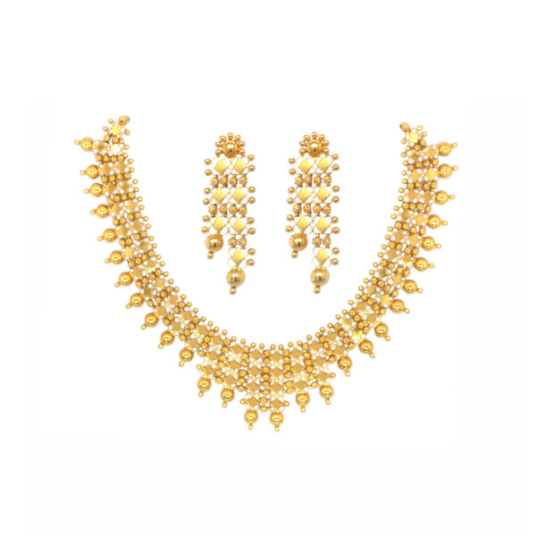 Exquisite 22KT Gold Necklace Set  by Pachchigar Jewellers