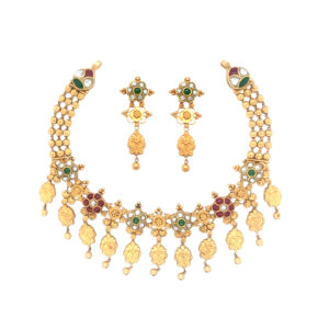 22KT Traditional Floral Gold  Set by Pachchigar Jewellers