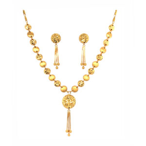 Elegant 22KT Beaded Design with Dangling Centerpiece Set