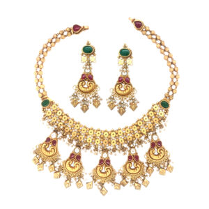 22KT Heritage Temple Gold Necklace  by Pachchigar Jewellers