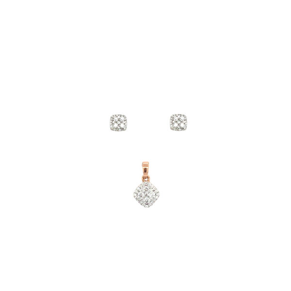 18KT Rose Gold Delicate Diamond Pendant Set for Daily Wear