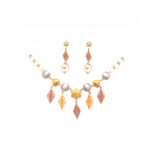 Trendy 22KT Gold and Yellow-Tone Necklace Set with Earrings