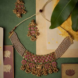 22K Temple Gold Necklace Set– Antique Bridal Jewelry 22K Temple Gold Necklace Set– Antique Bridal Jewelry