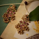 22K Temple Gold Necklace Set– Antique Bridal Jewelry