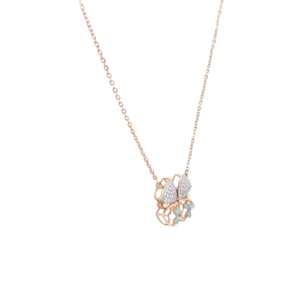 18K Rose Gold Versatile Two Way Floral Gold Delicates Chain