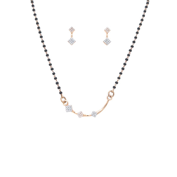 18K Rose Gold Whimsical Mangalsutra with Earrings| Pachchigar Jewellers
