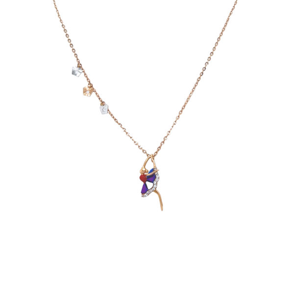 18K Rose Gold Stunning Cinderella Pendant chain