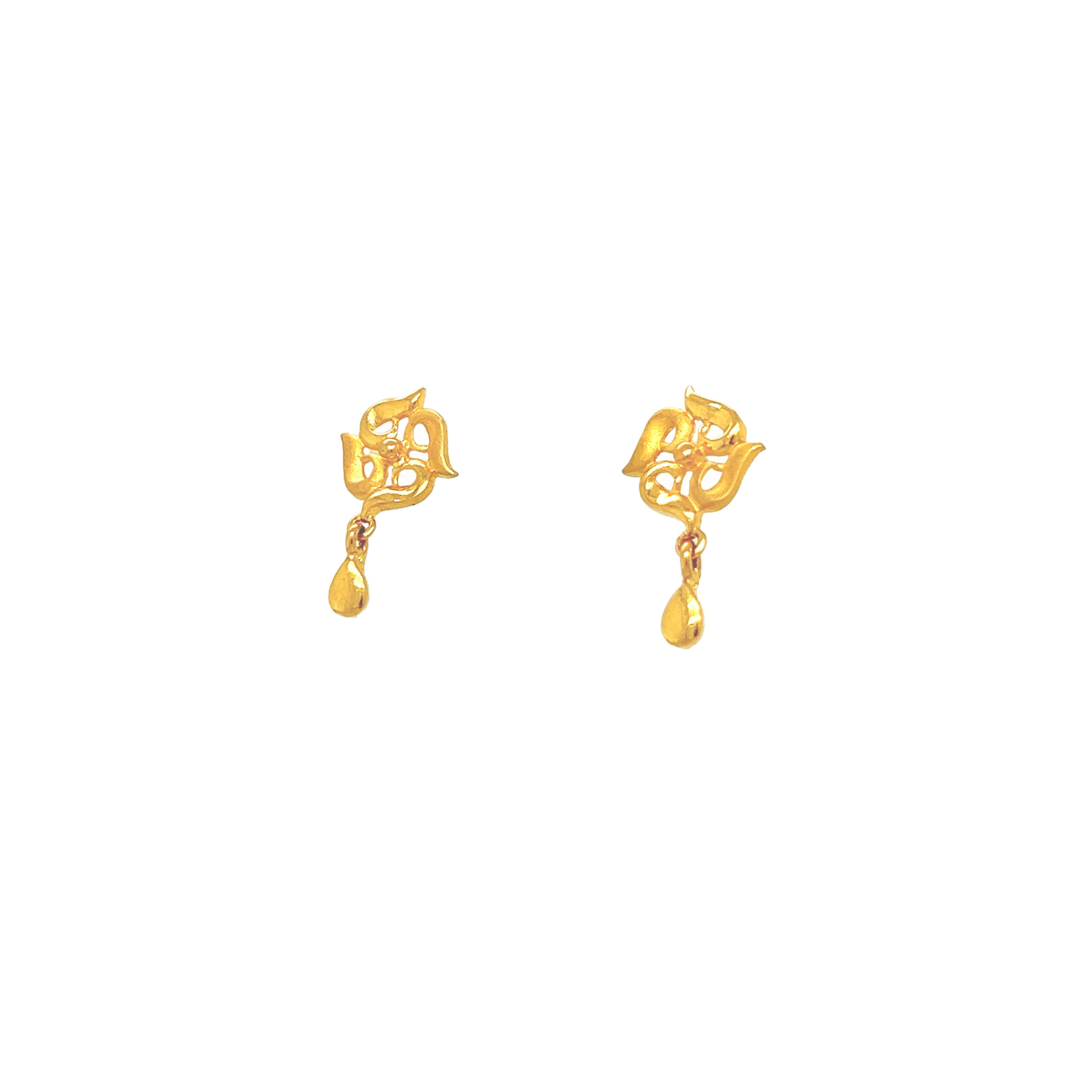22ct Yellow Gold Flower Design Ladies Stud Earrings 2.1 Grams - Etsy Norway
