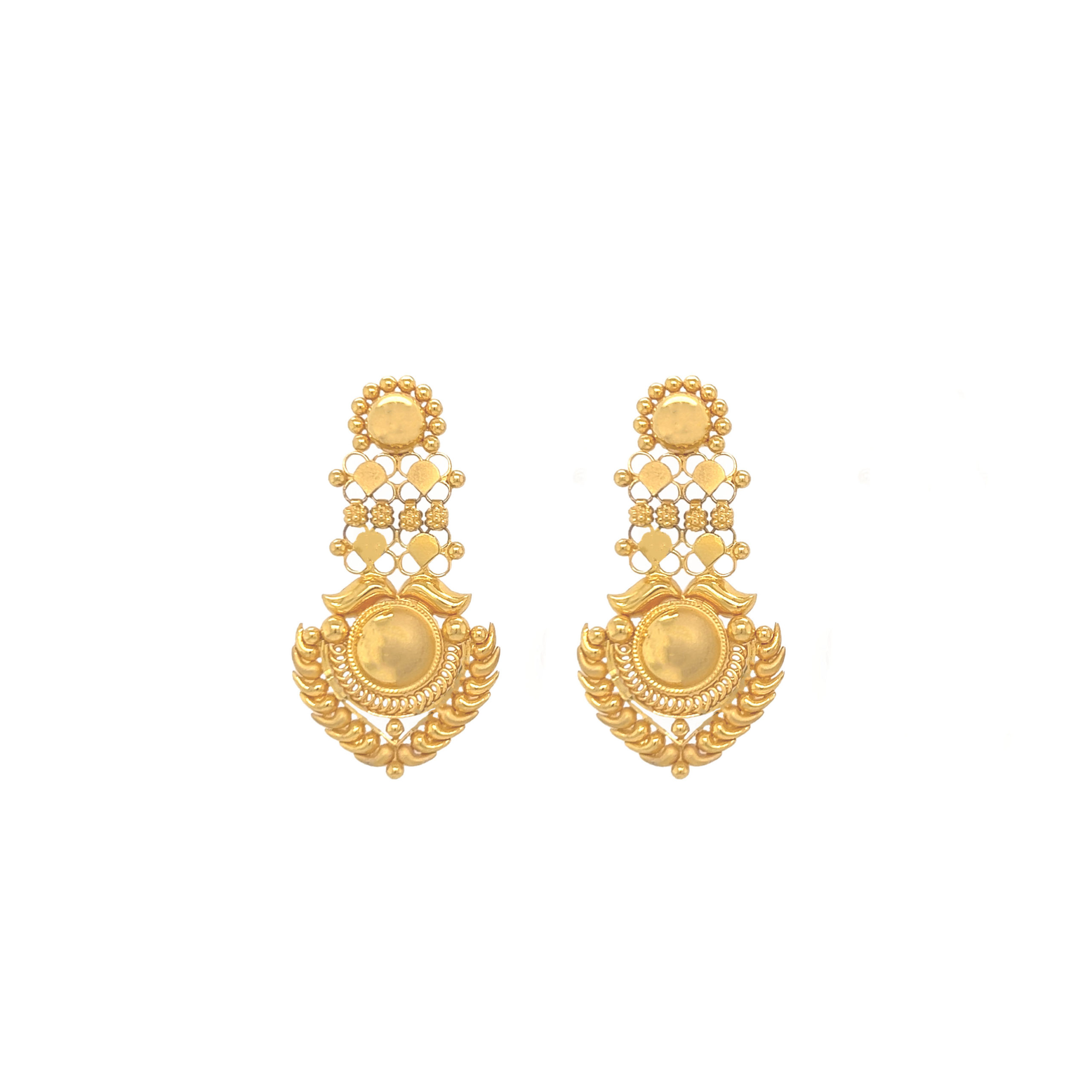 Gold Stone Earrings - Traditional Wear Diamond Earrings Pearlkraft
