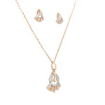 18KT Sophia Rose Gold and Diamond Pendant Earrings Set| Pachchigar Jewellers