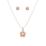 18KT Splendid Rose Gold Pendant And Earrings Set| Pachchigar Jewellers