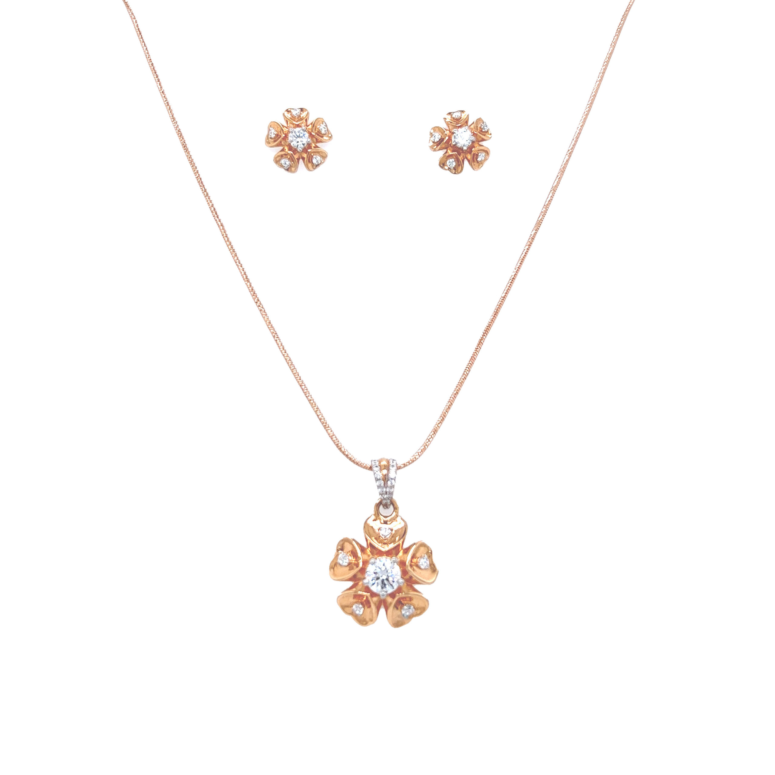 Gold look alike Pendant and Earrings Set - Design 1 – Simpliful Jewelry