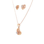 18KT Artsy Rose Gold Pendant And Earrings Set