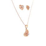 18KT Artsy Rose Gold Pendant And Earrings Set